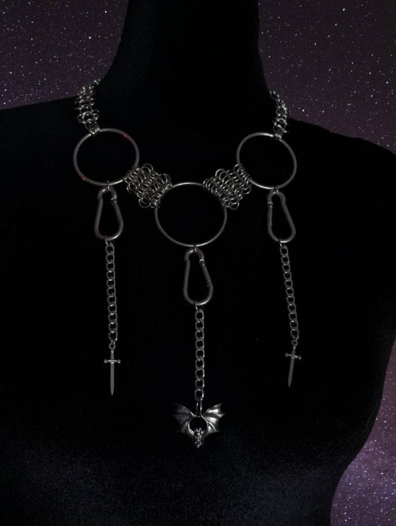 CARABINER BAT CHAINMAIL NECKLACE