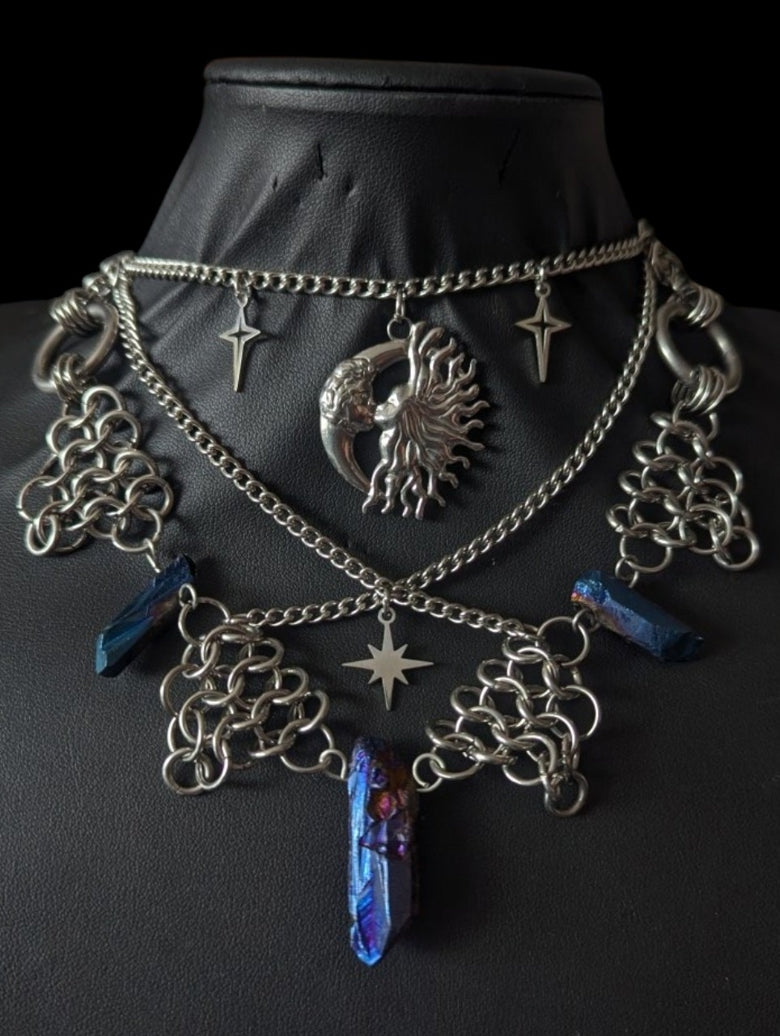 CELESTIAL KISS CRYSTAL CHAINMAIL NECKLACE
