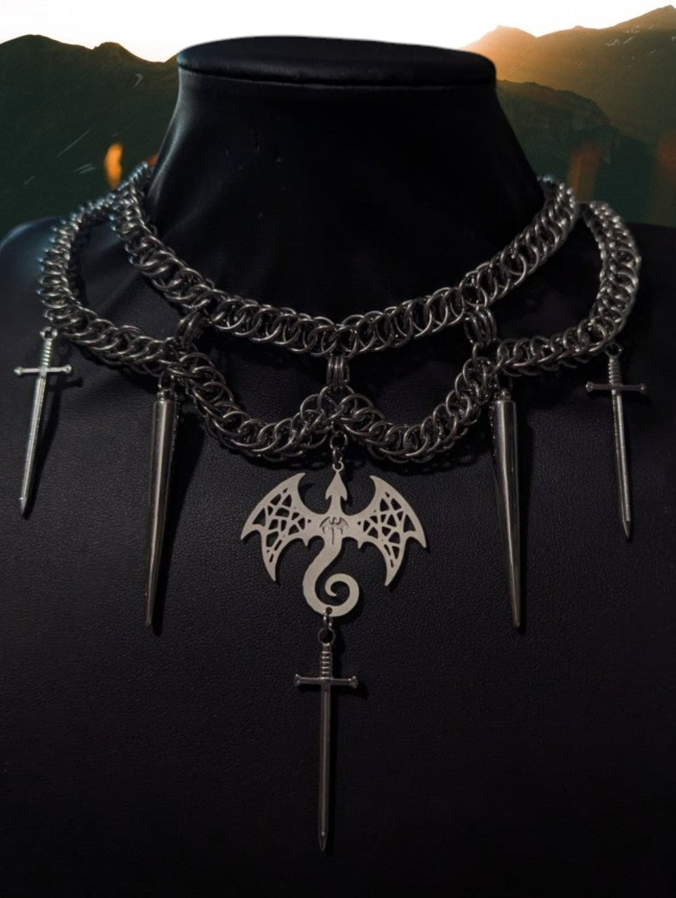 Dragons Wrath Layered Chainmail Necklace