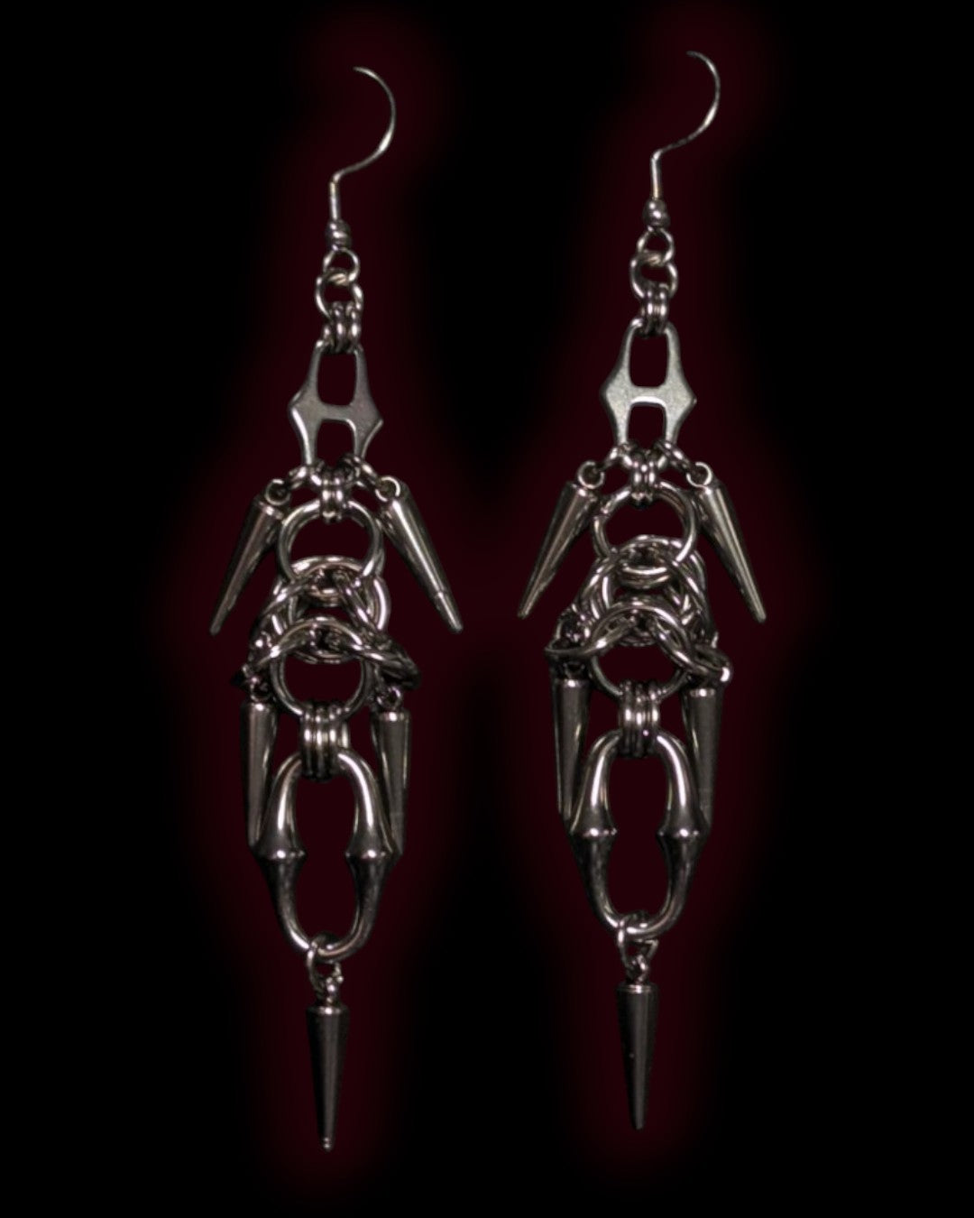 Bold Spike Chainmail Earrings