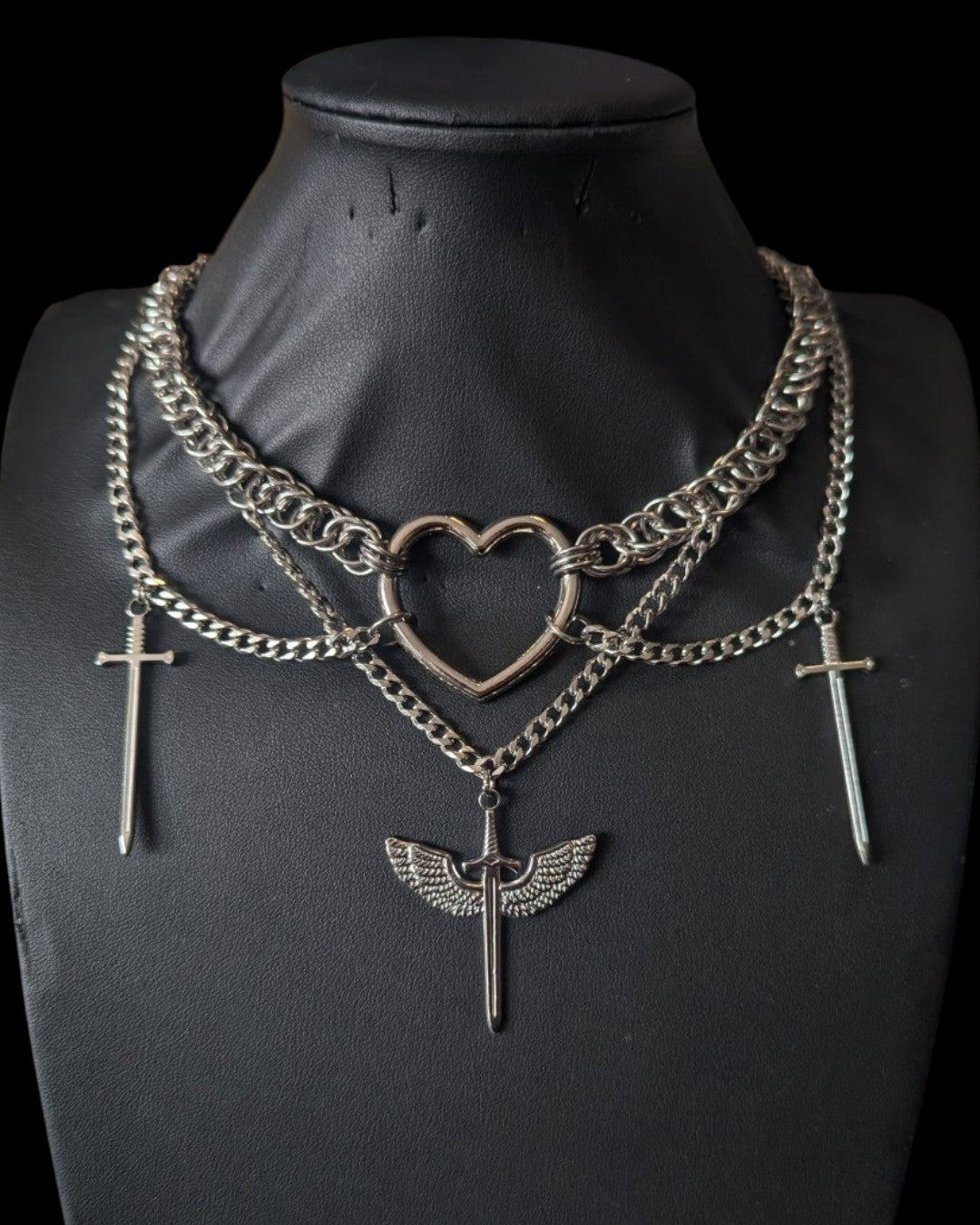 Guardian Angel Sword Chainmail Necklace