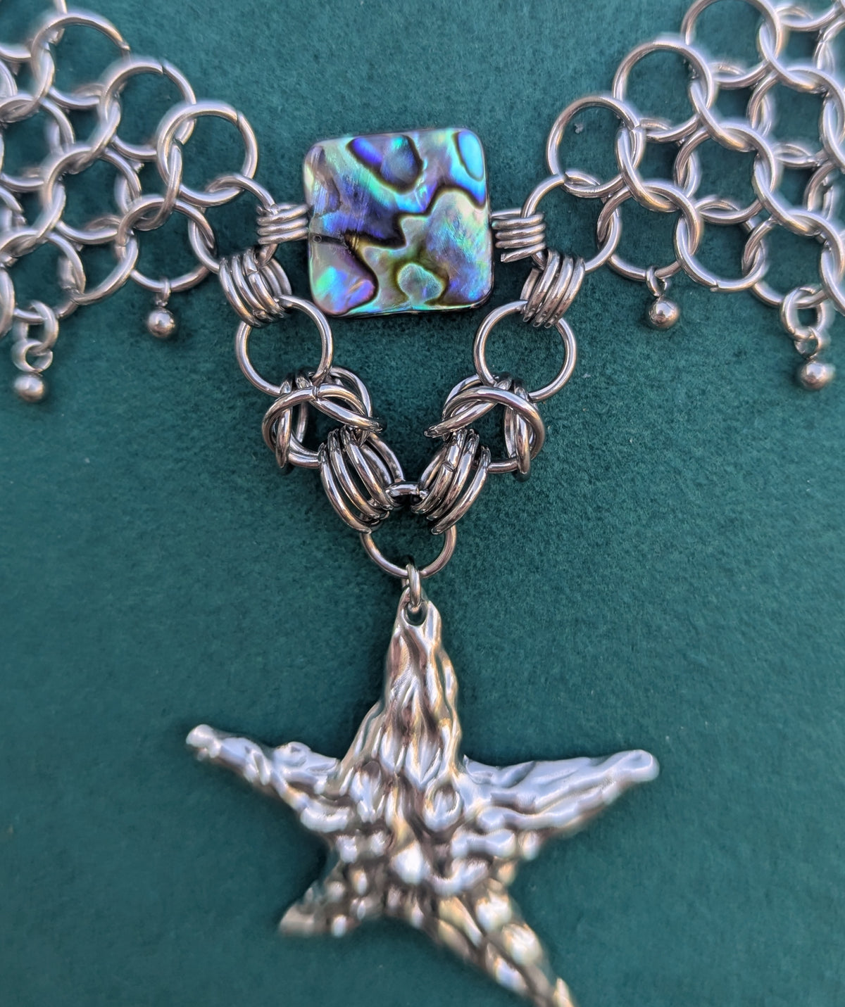 Abalone Star Chainmail Necklace