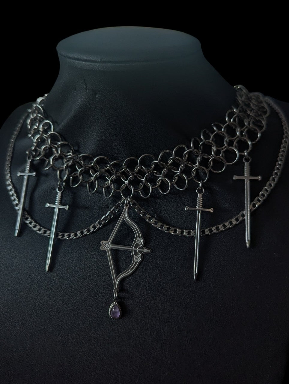 Sagittarius' Bow Chainmail Necklace