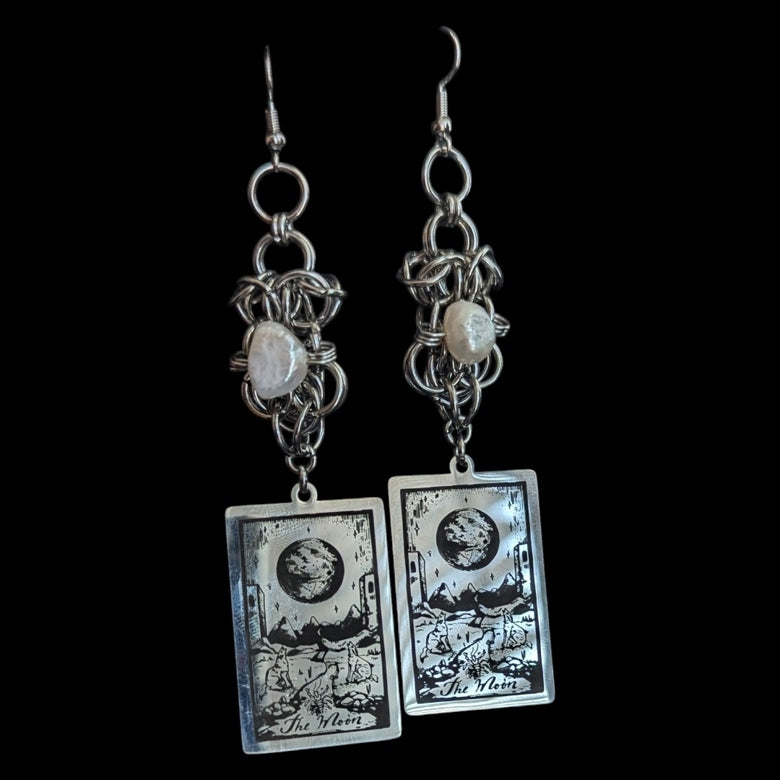 MOON PEARL TAROT EARRINGS