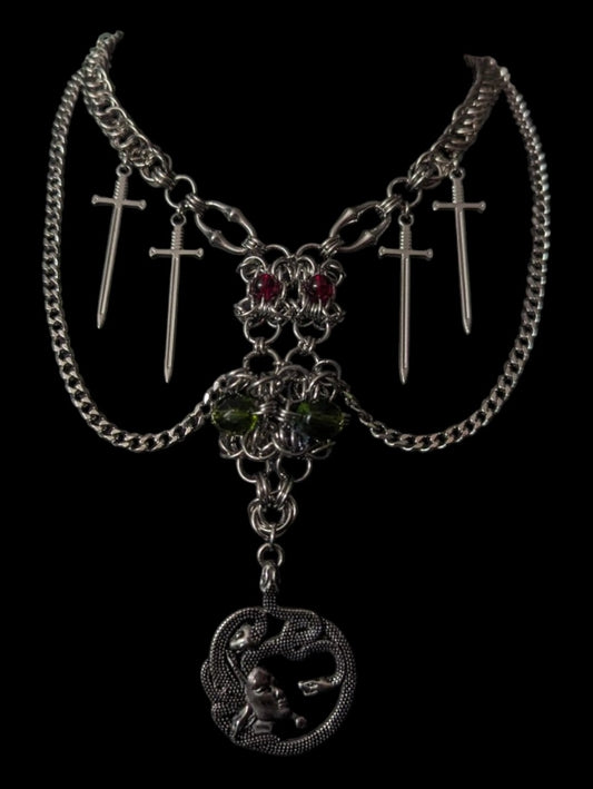 MEDUSAS PROTECTION V2 BEADED CHAINMAIL NECKLACE