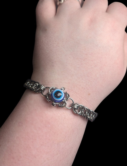 EVIL EYE CHAINMAIL BRACELET