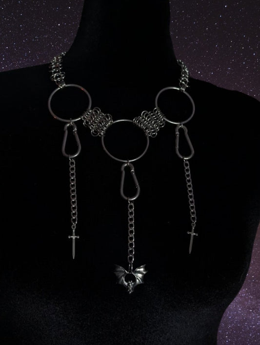 CARABINER BAT CHAINMAIL NECKLACE