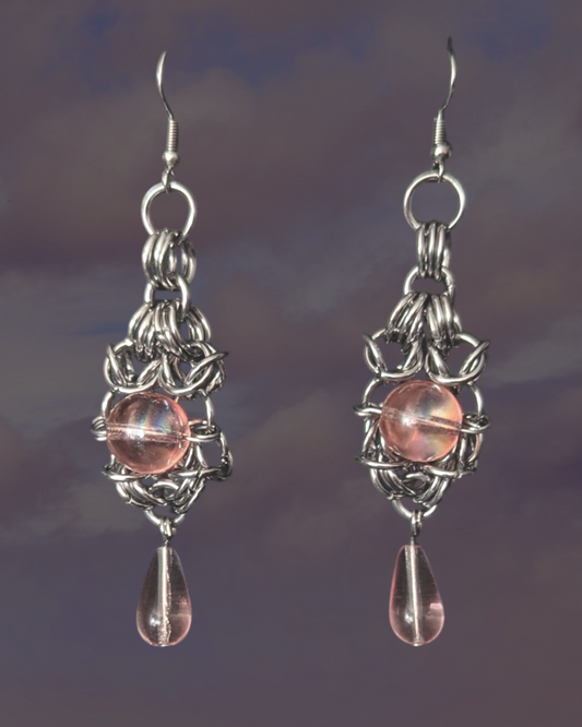 BLUSH PINK DEWDROP EARRINGS