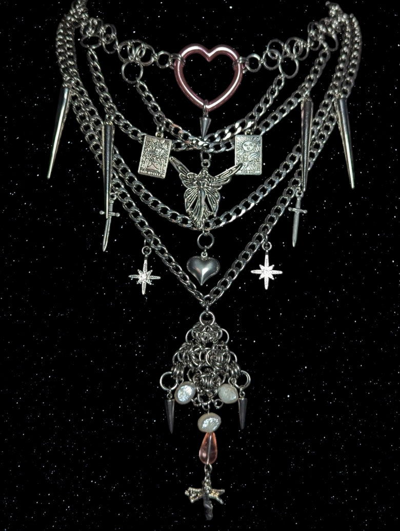 WHIMSIGOTH FAIRY PEARL CHAINMAIL NECKLACE