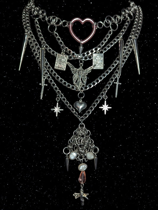 WHIMSIGOTH FAIRY PEARL CHAINMAIL NECKLACE