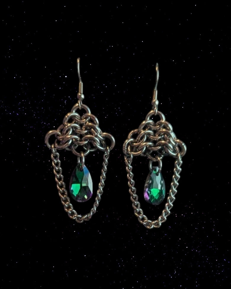 TEAL GEM EARRINGS