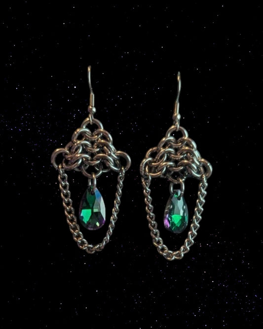 TEAL GEM EARRINGS
