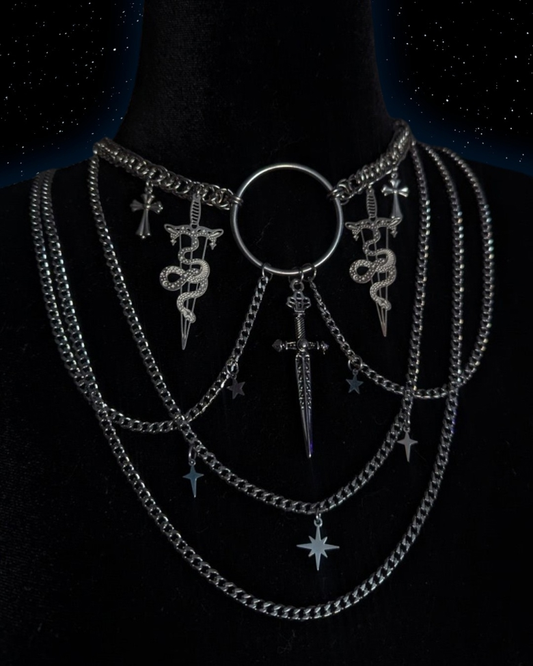 SNAKES AND DAGGERS CHAINMAIL NECKLACE