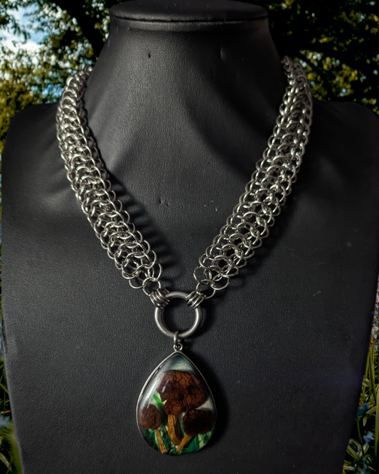 REAL MUSHROOM CHAINMAIL NECKLACE