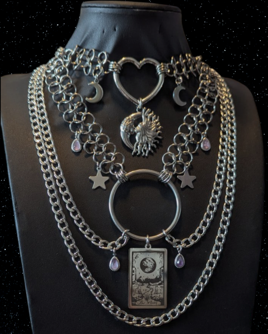 CELESTIAL MOON TAROT CHAINMAIL NECKLACE