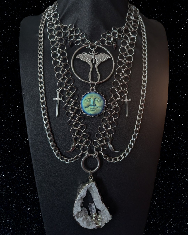MAN IN THE MOON CHAINMAIL NECKLACE