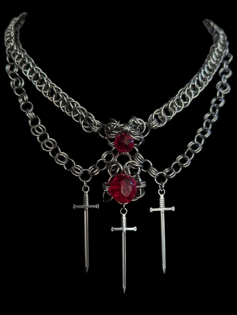 RED WARRIOR CHAINMAIL NECKLACE