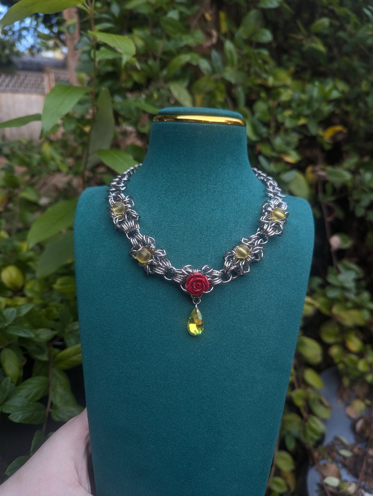 Royal Rose Chainmail Necklace