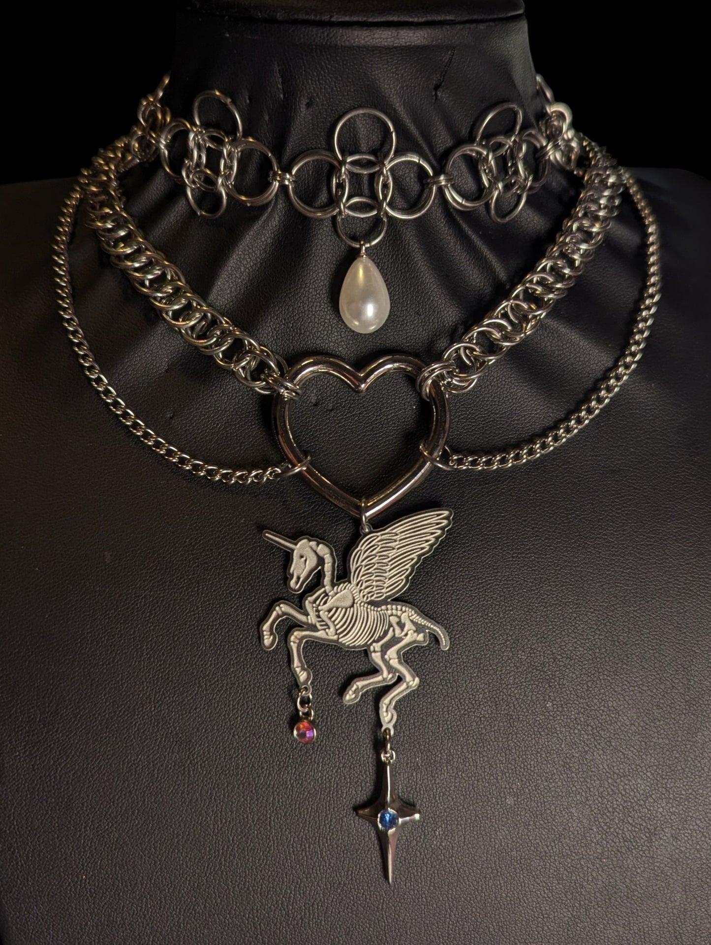 Flying Unicorn Chainmail Necklace