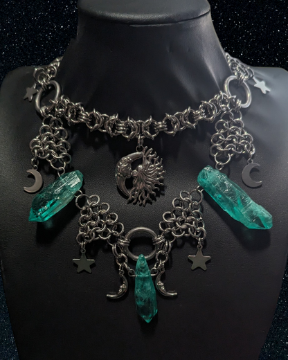 Celestial Kiss Crystal Chainmail Necklace