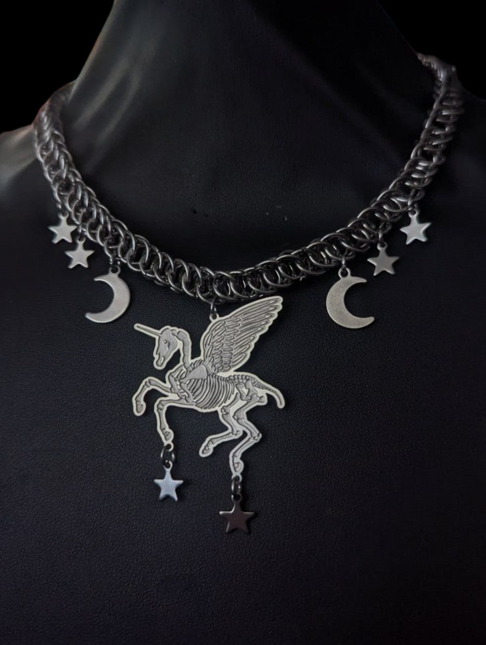 Unicorn Celestial Babe Chainmail Necklace