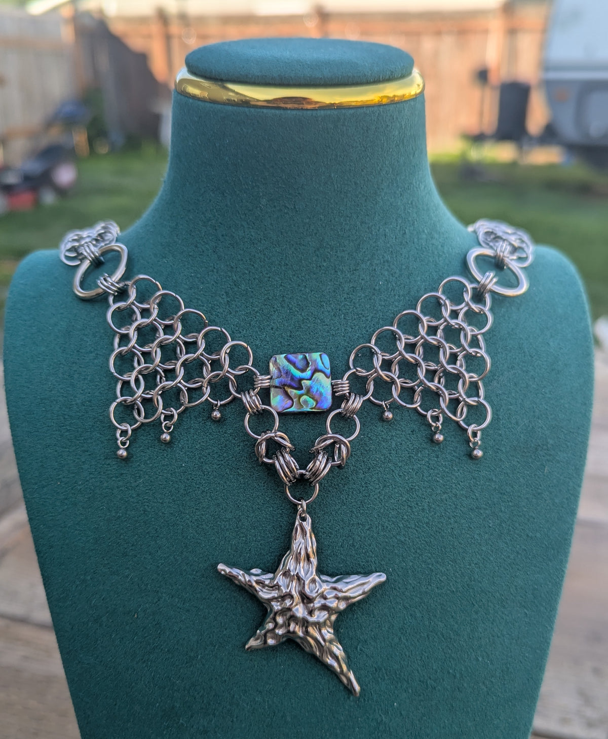 Abalone Star Chainmail Necklace