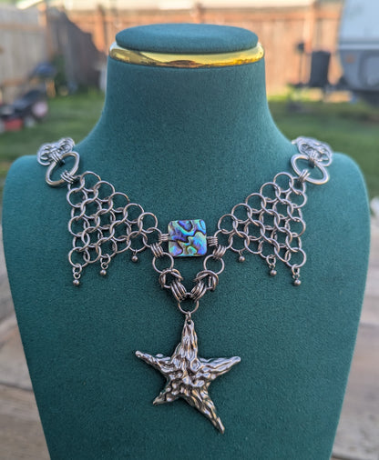 Abalone Star Chainmail Necklace