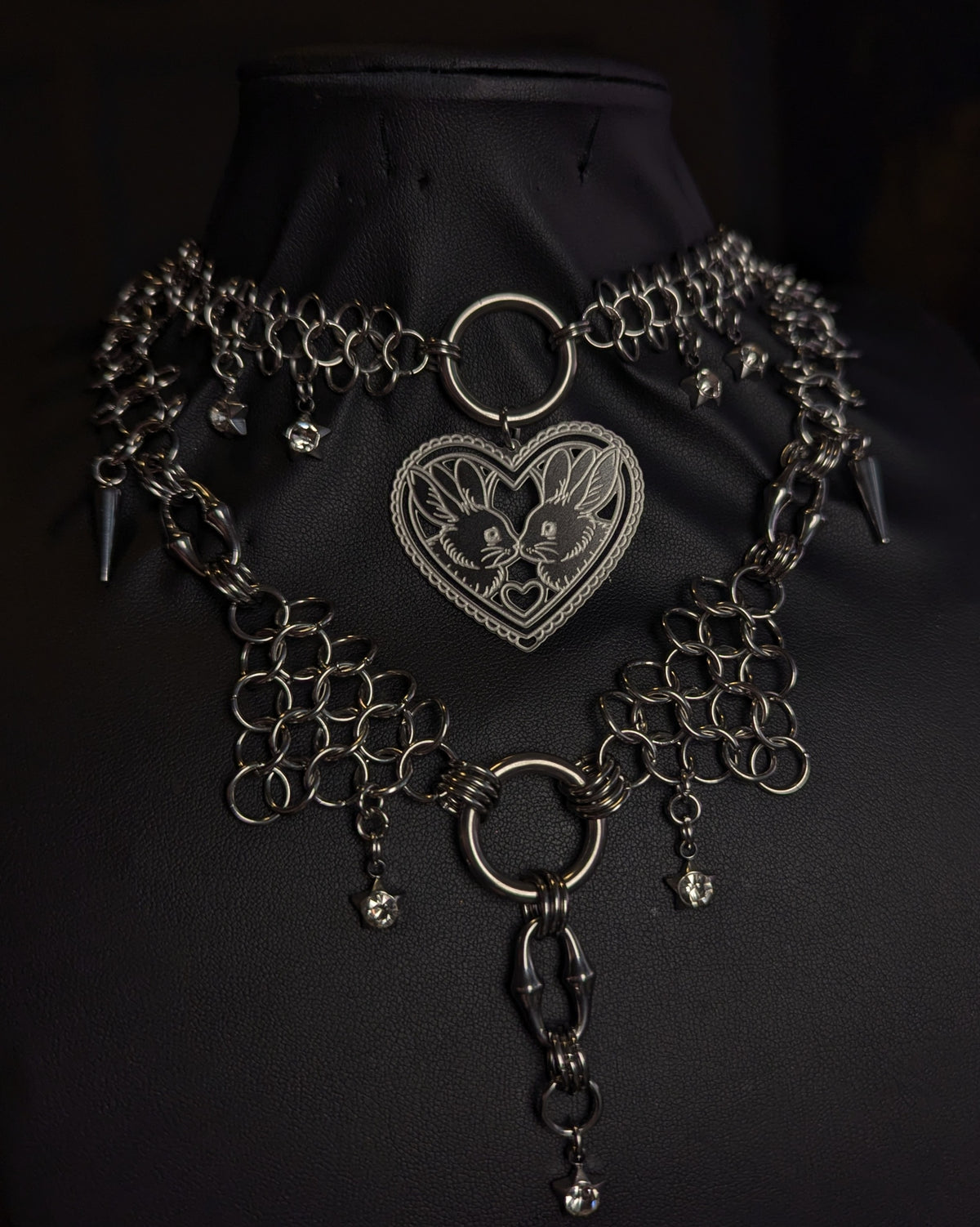 Sweet Bunny Layered Chainmail Necklace