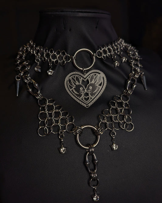 Sweet Bunny Layered Chainmail Necklace