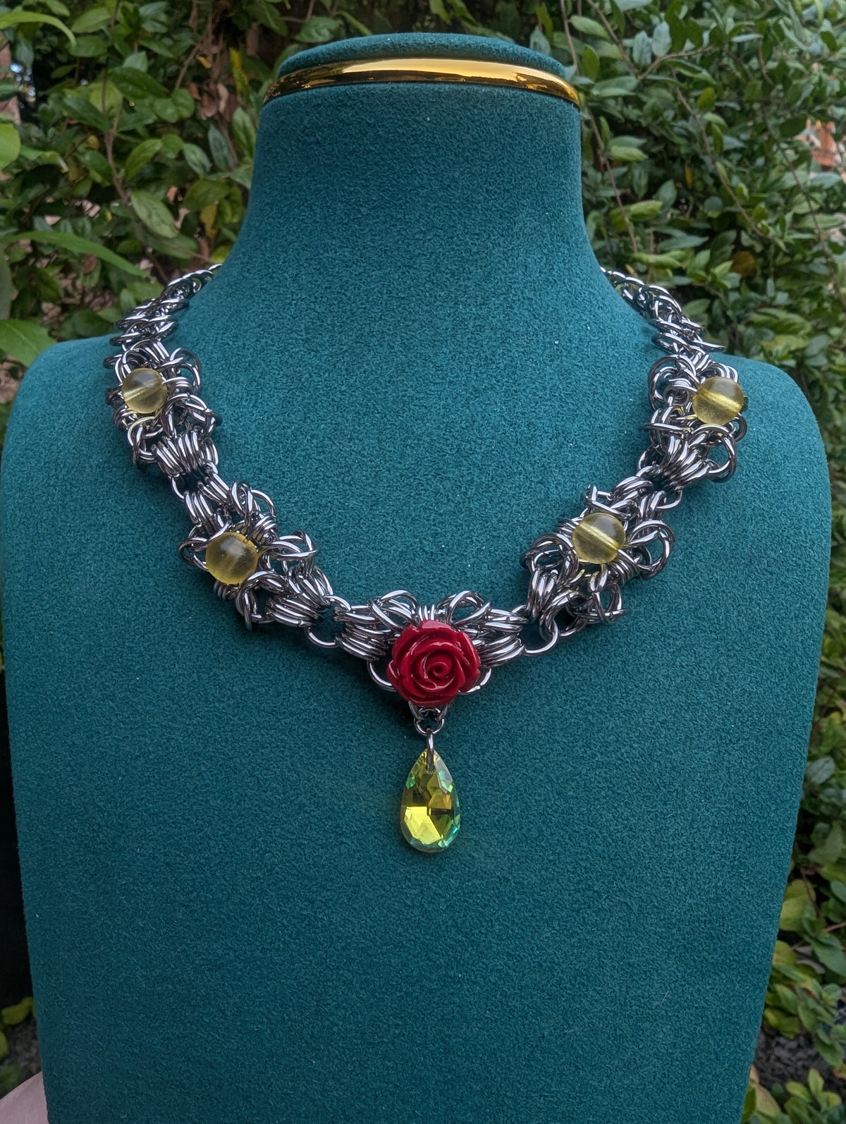 Royal Rose Chainmail Necklace
