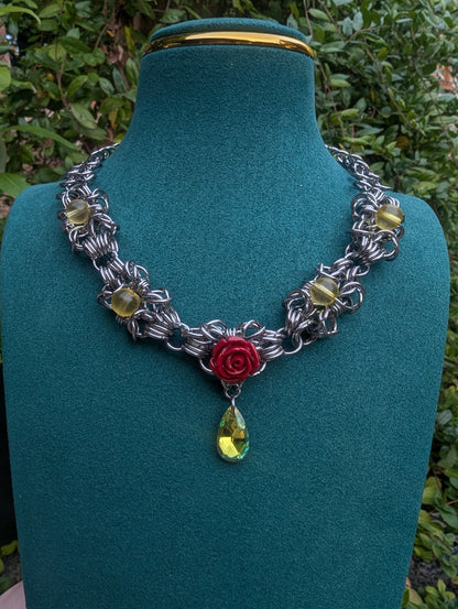 Royal Rose Chainmail Necklace