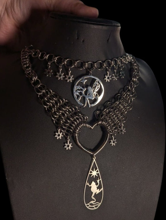 Fairy Meadow Chainmail Necklace Layered