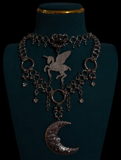 Unicorn Moonwalker Chainmail Necklace