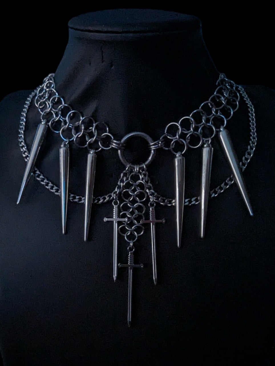 Spiked Warrior Chainmail Necklace