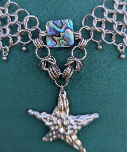 Abalone Star Chainmail Necklace
