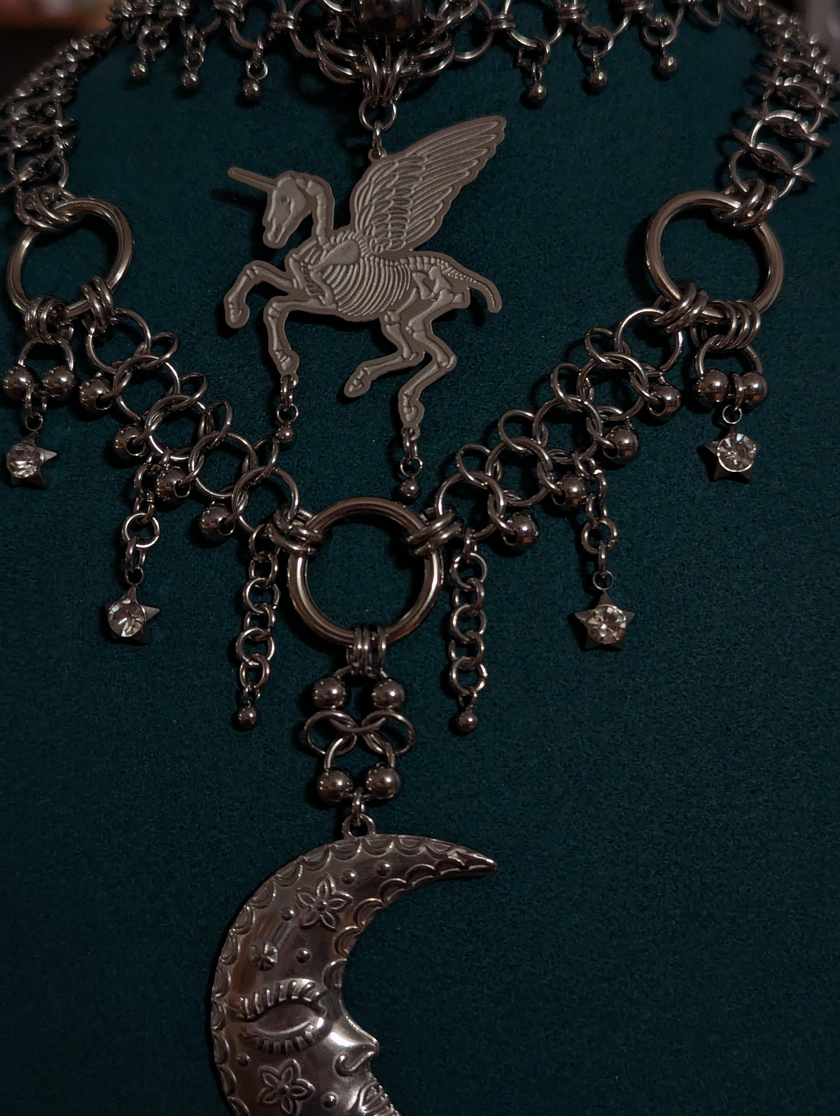 Unicorn Moonwalker Chainmail Necklace