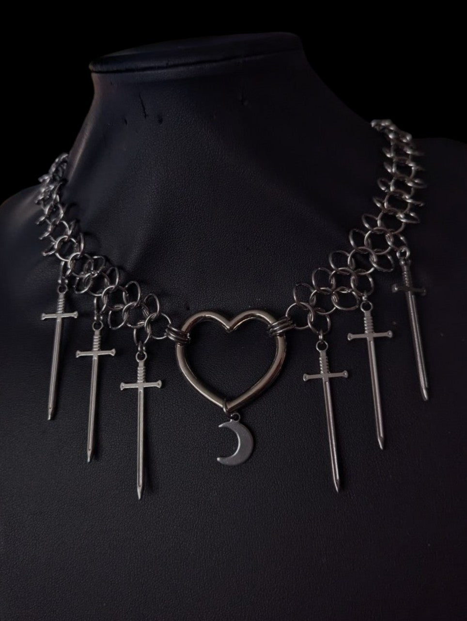 6 of Swords Chainmail Necklace