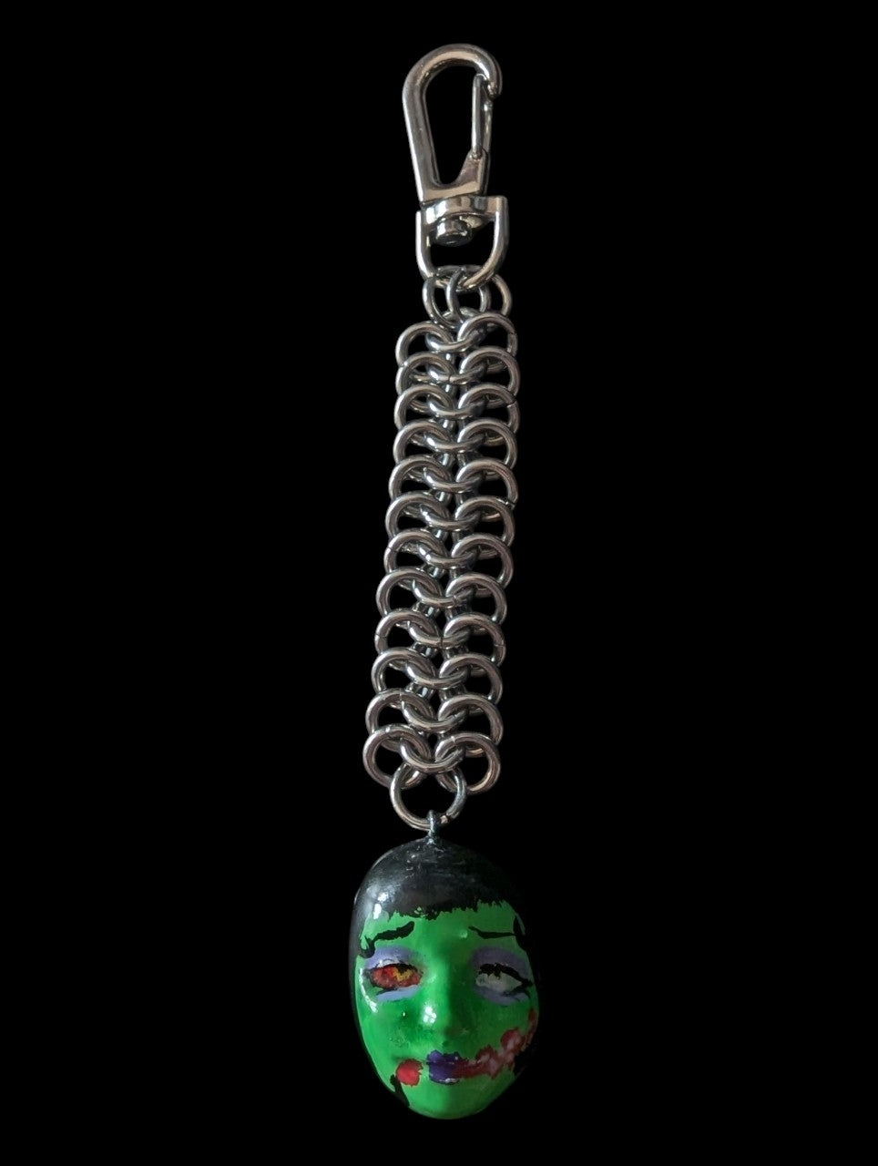 Zombie Girl Chainmail Keychain