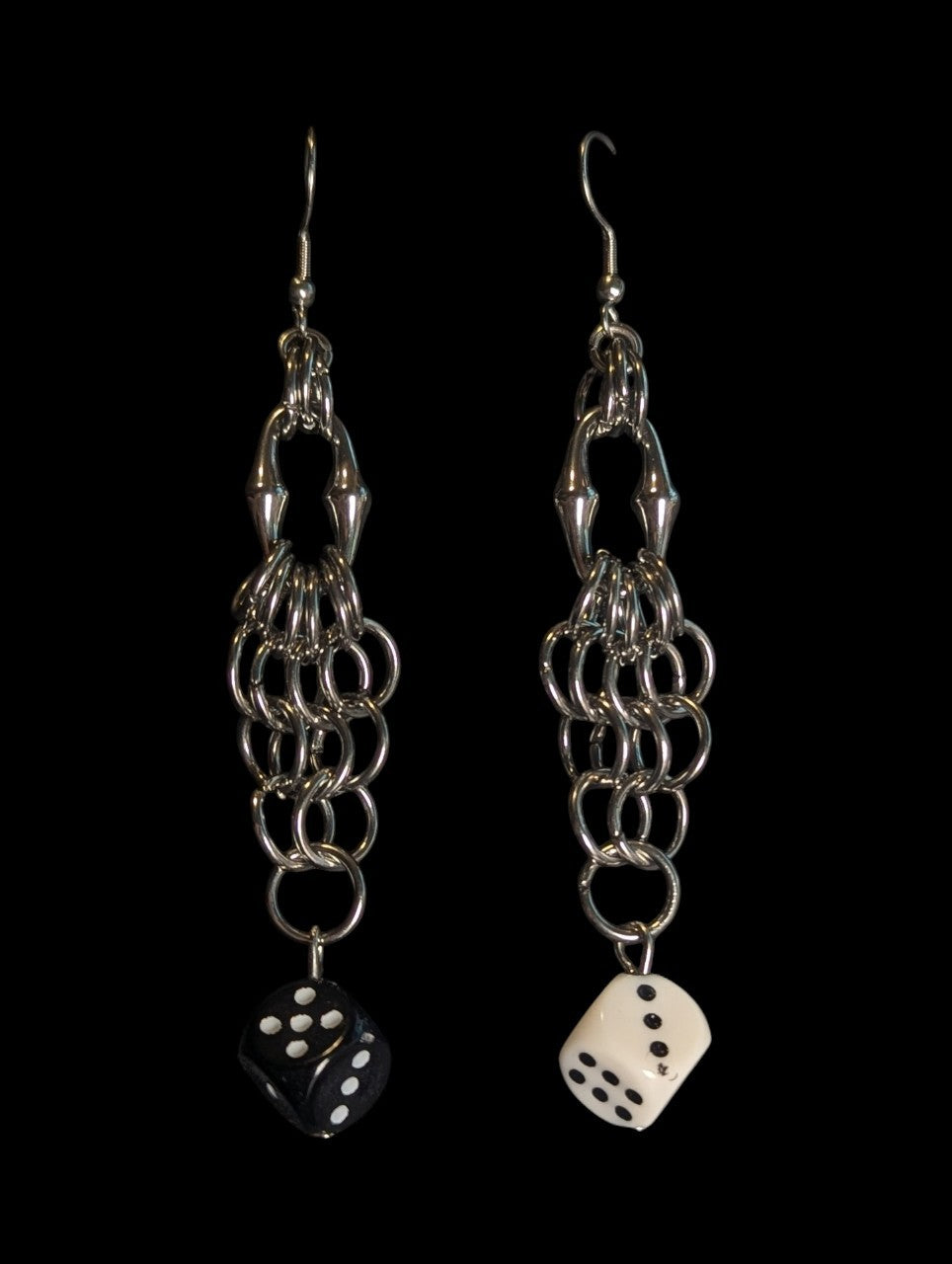 Dicey Mismatch Chainmail Earrings