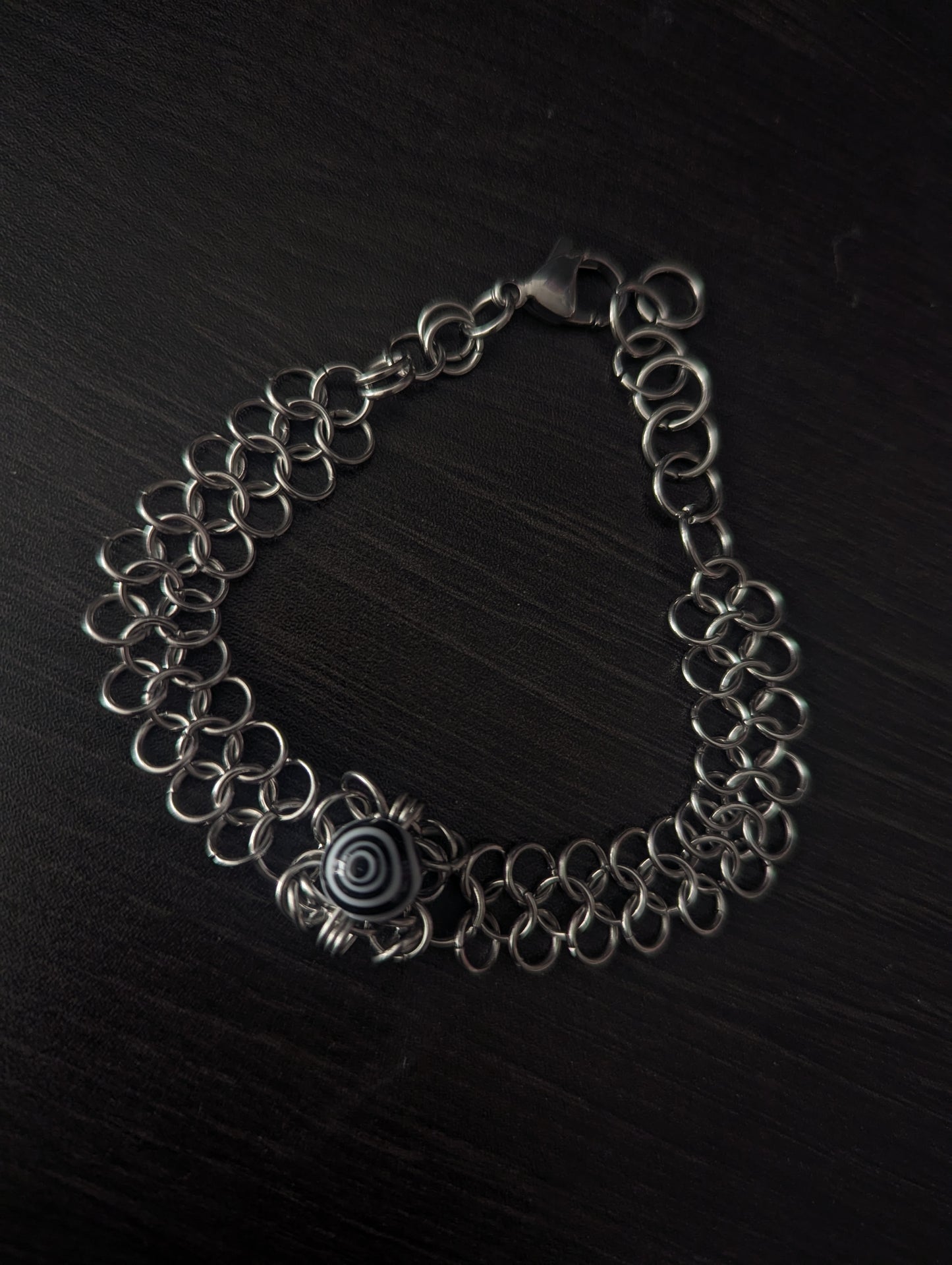 Spiral Bead Chainmail Bracelet